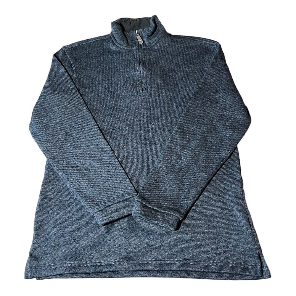 Haggar In Motion Collared Pullover 1/4 Zip Gray Polyester Sweater Men’s Size S